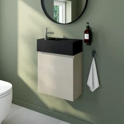 Meuble lave mains effet chêne l.45 x H.44 x P.21 cm, Calao
