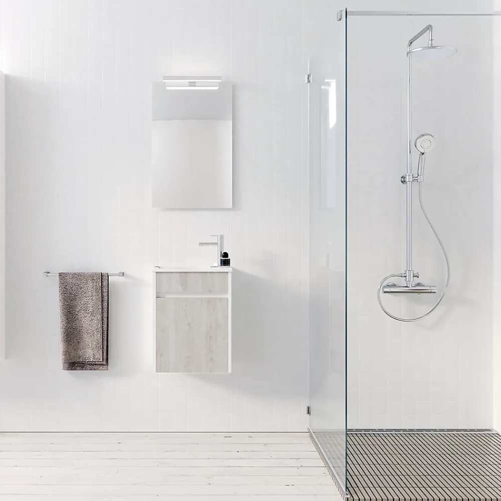 Lave-Mains|Aurlane Meuble Lave Mains MINI 40x50x22 cm - Gris et Blanc