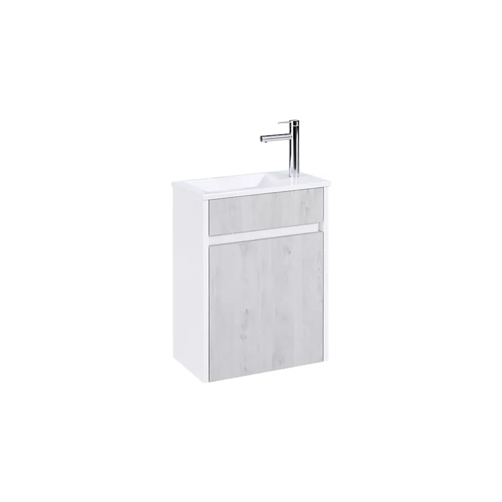 Lave-Mains|Aurlane Meuble Lave Mains MINI 40x50x22 cm - Gris et Blanc