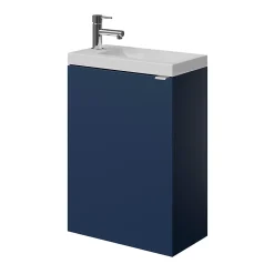 GoodHome Meuble lave mains suspendu bleu nuit mat l.44 x H.55 x P.23 cm, Imandra