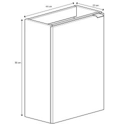GoodHome Meuble lave mains suspendu effet chêne l.44 x H.55 x P.23 cm, Imandra