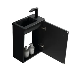 Jindoli Meuble lave-main Aquanero noir 40 cm
