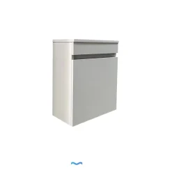 Dileci Meuble lave-main blanc compact avec vasque intégrée -