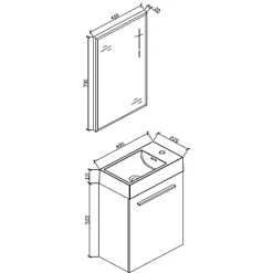 Lave-Mains|Stano Meuble lave-main salle de bain design SIENA largeur 40 cm chêne clair texture