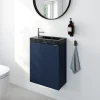 Lave-Mains|Homesight Meuble lave-mains à poser bleu nuit mat l.44 cm Imandra + plan vasque effet marbre noir, GoodHome