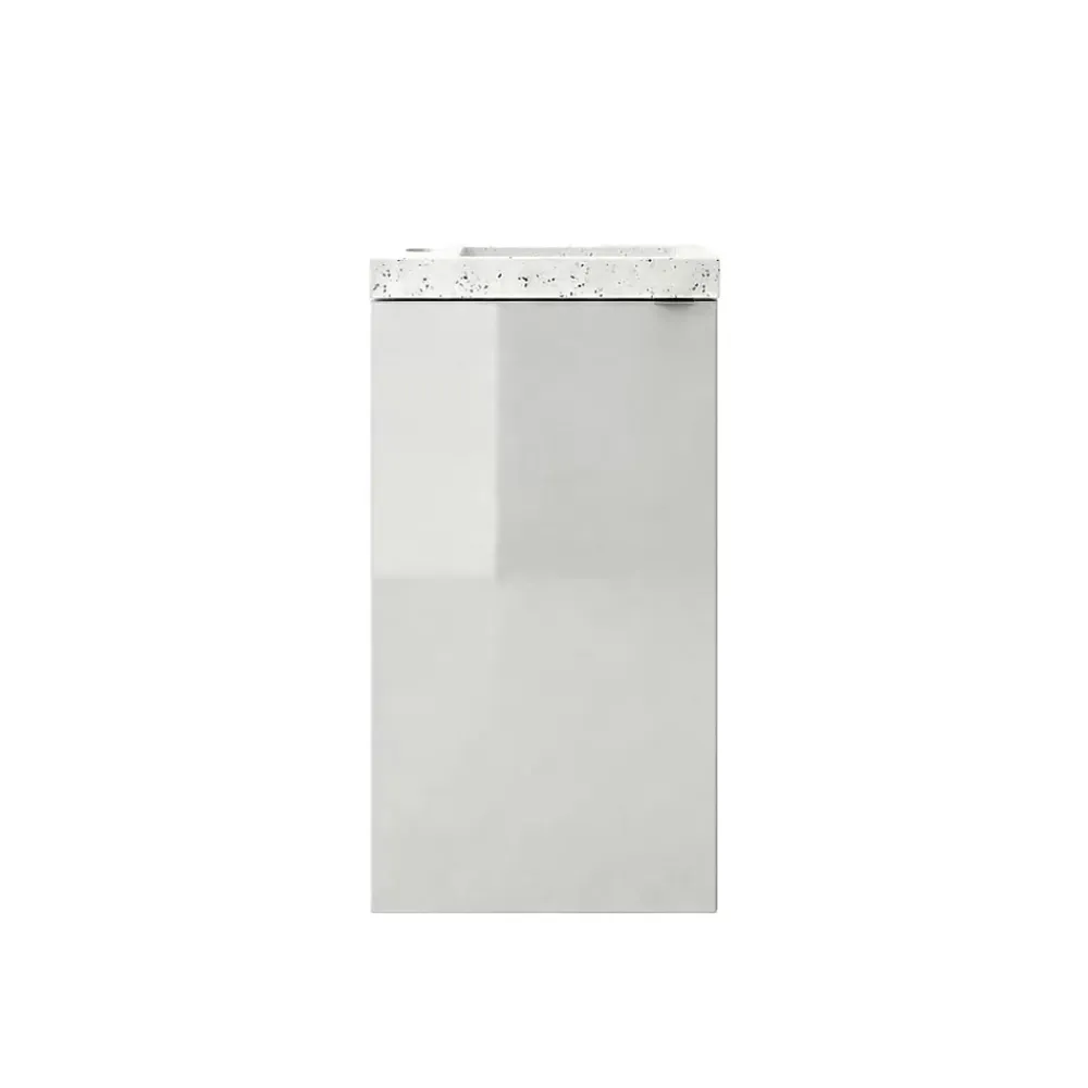 GoodHome Meuble lave-mains à poser blanc brillant l.44 cm Imandra + plan vasque terrazzo,