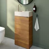 Lave-Mains|Homesight Meuble lave-mains à poser effet noyer l.44 cm Imandra + plan vasque béton moucheté, GoodHome
