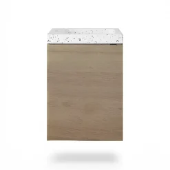 GoodHome Meuble lave-mains à poser effet chêne l.44 cm Imandra + plan vasque terrazzo,