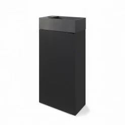 Lave-Mains|Homesight Meuble lave-mains à poser noir mat l.44 cm Imandra + plan vasque béton gris, GoodHome