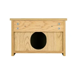 Homesight Meuble lave-mains à suspendre l.40 x H.26,6 x P.30 cm, effet chêne strié, Elli