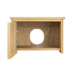 Homesight Meuble lave-mains à suspendre l.40 x H.26,6 x P.30 cm, effet chêne strié, Elli
