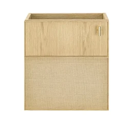 Homesight Meuble lave-mains à suspendre l.43,2 x H.48 x P.22,5 cm, effet chêne clair et jute, Java