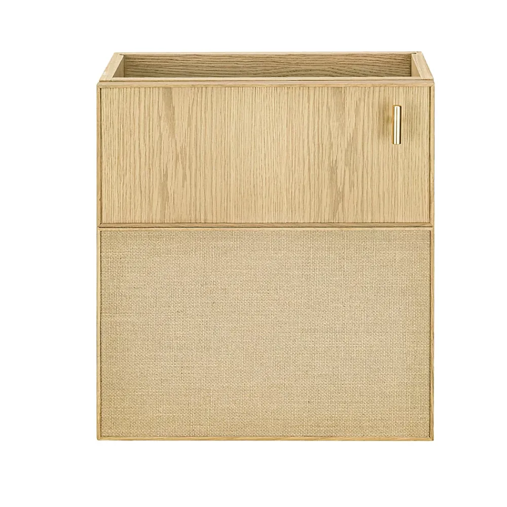 Homesight Meuble lave-mains à suspendre l.43,2 x H.48 x P.22,5 cm, effet chêne clair et jute, Java