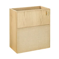 Homesight Meuble lave-mains à suspendre l.43,2 x H.48 x P.22,5 cm, effet chêne clair et jute, Java