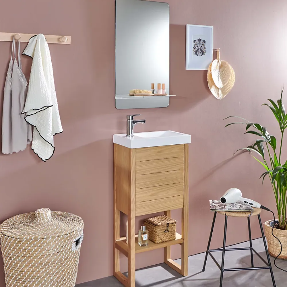 Mob-In Meuble lave-mains ATOLL avec vasque blanche + miroir