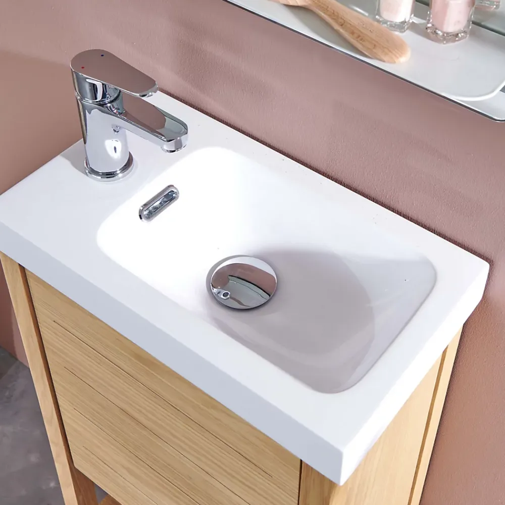 Mob-In Meuble lave-mains ATOLL avec vasque blanche + miroir