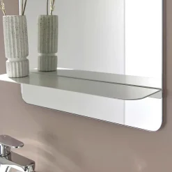 Lave-Mains|Mob-In Meuble lave-mains AVA noir carbone + miroir tablette blanche