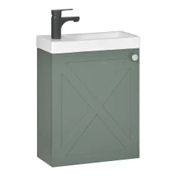 Lave-Mains|Mob-In Meuble lave-mains AVA vert de gris + robinet noir