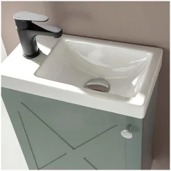 Lave-Mains|Mob-In Meuble lave-mains AVA vert de gris + robinet noir