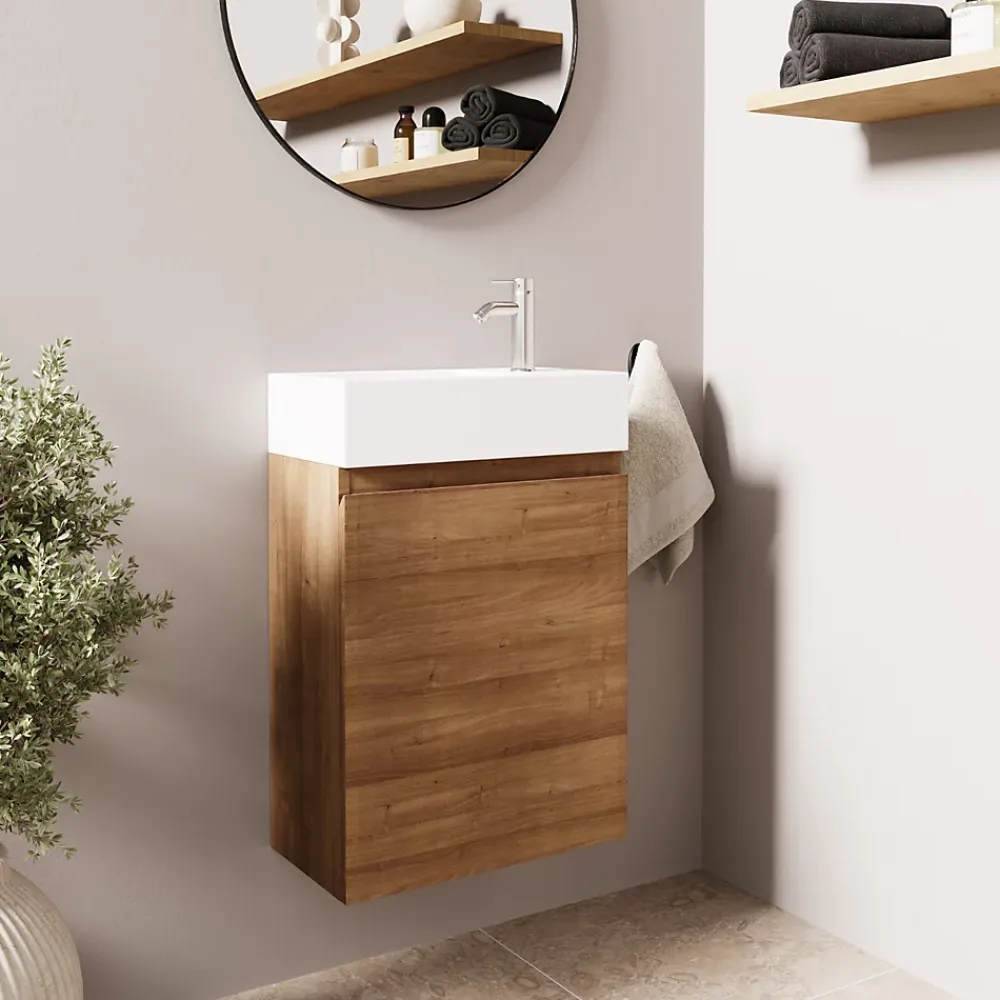 Lomazoo Meuble lave-mains chêne chaud Malibu - 40cm