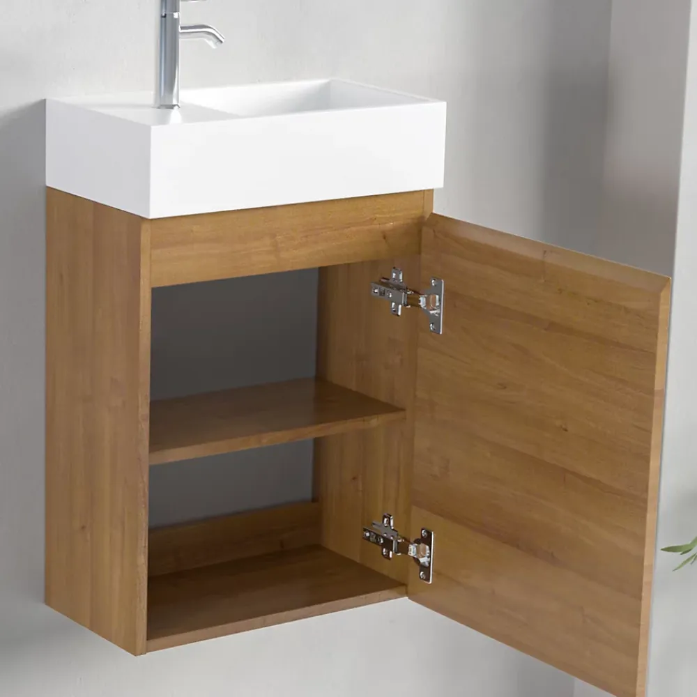 Lomazoo Meuble lave-mains chêne chaud Malibu - 40cm