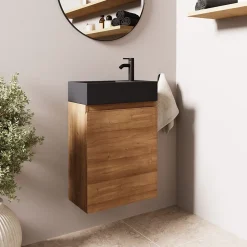Lomazoo Meuble lave-mains chêne chaud Malibu - 40cm
