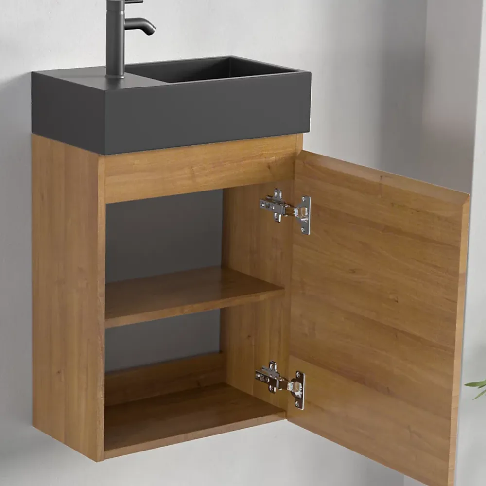 Lomazoo Meuble lave-mains chêne chaud Malibu - 40cm