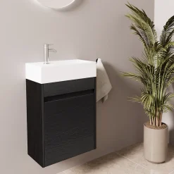 Lomazoo Meuble lave-mains chêne noir Ibiza - 40cm