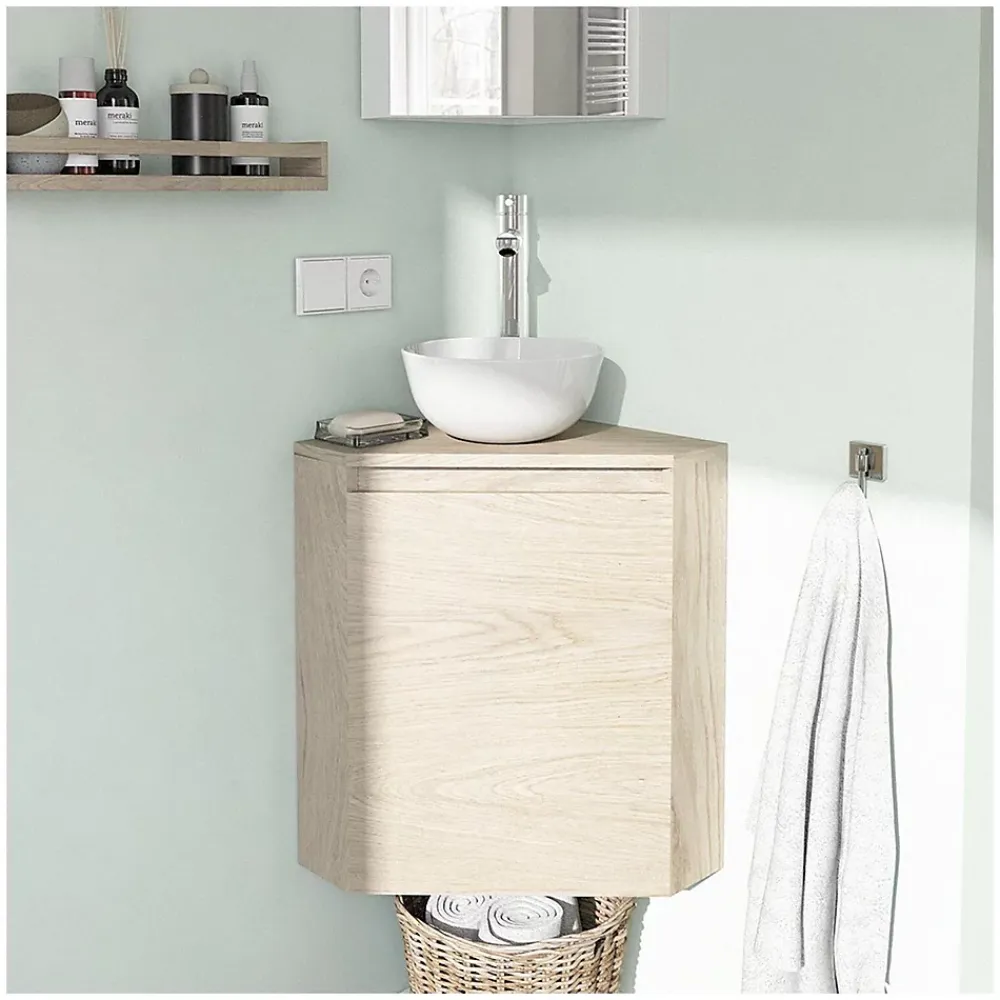 Mob-In Meuble lave-mains d'angle SORRENTO + vasque