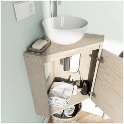 Mob-In Meuble lave-mains d'angle SORRENTO + vasque