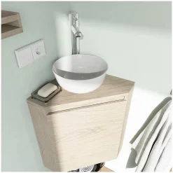 Mob-In Meuble lave-mains d'angle SORRENTO + vasque