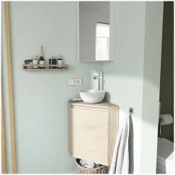 Mob-In Meuble lave-mains d'angle SORRENTO + vasque