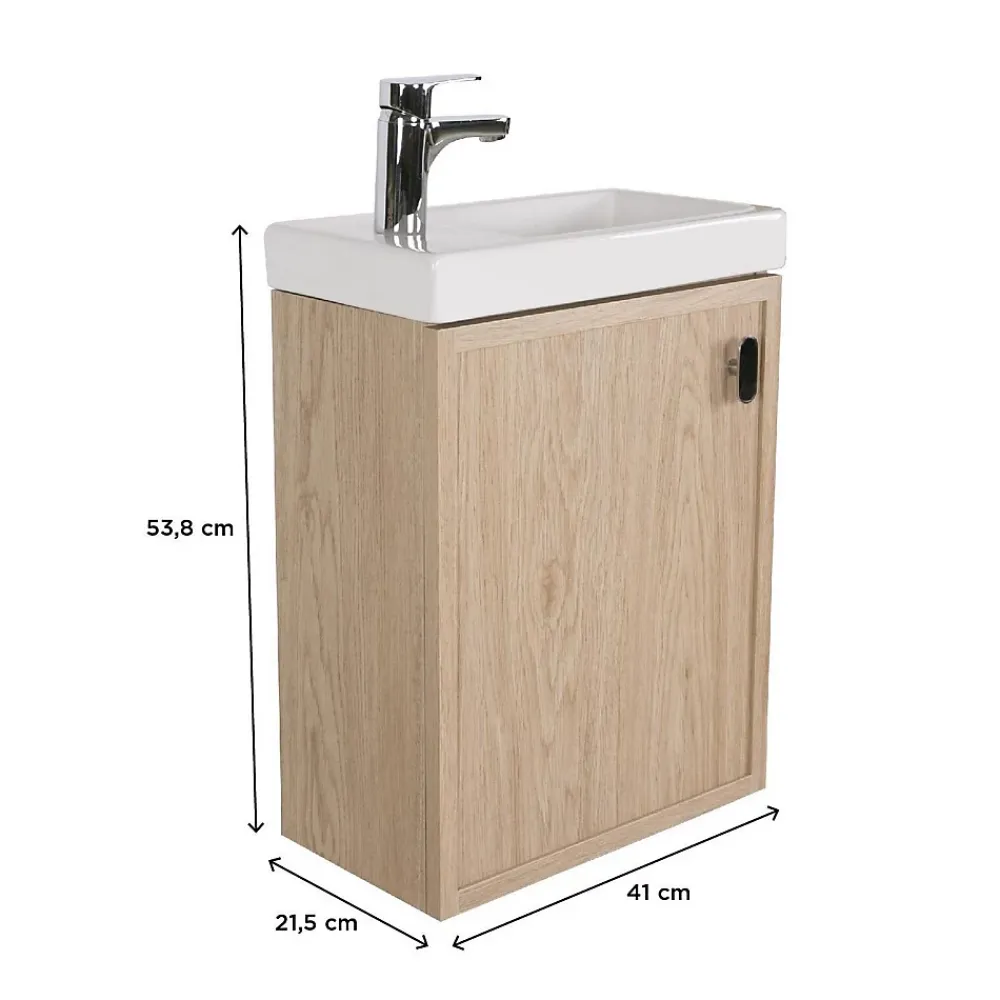 Mob-In Meuble lave-mains décor chêne FRAME