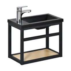 Lave-Mains|Mob-In Meuble lave-mains gain de place avec vasque résine 40x32.5cm