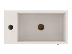 Lave-Mains|Homesight Meuble lave-mains Java effet chêne clair et jute l.44 cm + plan vasque lave-mains béton moucheté