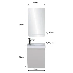 Mob-In Meuble lave-mains LISA + miroir tablette