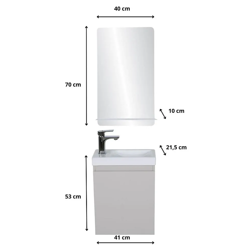 Mob-In Meuble lave-mains LISA + miroir tablette