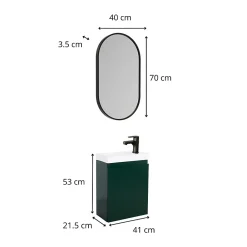 Lave-Mains|Mob-In Meuble lave-mains LISA + miroir ovale