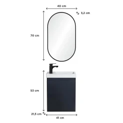 Mob-In Meuble lave-mains LISA + miroir ovale