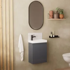 Mob-In Meuble lave-mains LISA + miroir ovale