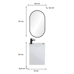 Mob-In Meuble lave-mains LISA + miroir ovale