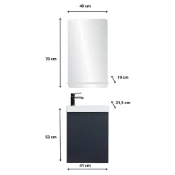 Mob-In Meuble lave-mains LISA + miroir tablette