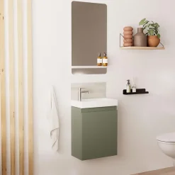 Lave-Mains|Mob-In Meuble lave-mains LISA + robinet chromé + miroir rectangulaire