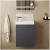 Meuble De Salle De Bains Faible Profondeur|Meuble Wc|Mob-In Meuble lave-mains LISA + robinet chromé