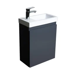 Meuble De Salle De Bains Faible Profondeur|Meuble Wc|Mob-In Meuble lave-mains LISA + robinet chromé