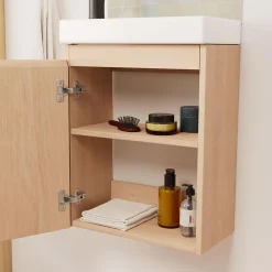 Lave-Mains|Mob-In Meuble lave-mains LISA + robinet noir + miroir ovale
