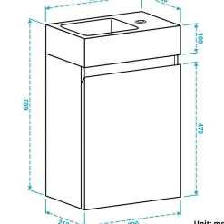 Lave-Mains|Lomazoo Meuble lave-mains noir mat - lavabo noir Bombay - 40cm