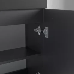 Lave-Mains|Lomazoo Meuble lave-mains noir mat - lavabo noir Bombay - 40cm