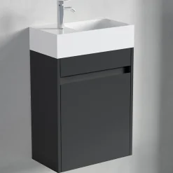 Lave-Mains|Lomazoo Meuble lave-mains noir mat Ibiza - 40cm
