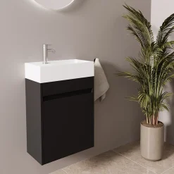 Lave-Mains|Lomazoo Meuble lave-mains noir mat Ibiza - 40cm